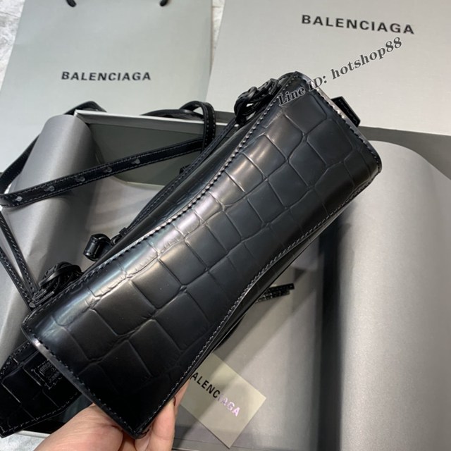 Balenciaga專櫃爆款鱷魚紋黑色黑扣大紋手袋手提包 638512 巴黎世家小號Neo Classic機車包 fyj1454